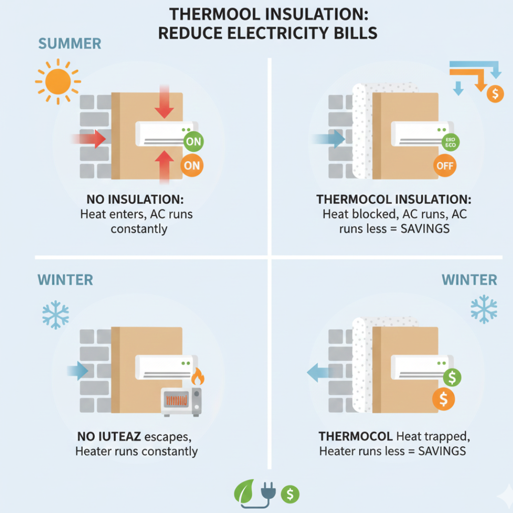 how thermocol helps in reduce electricity bills