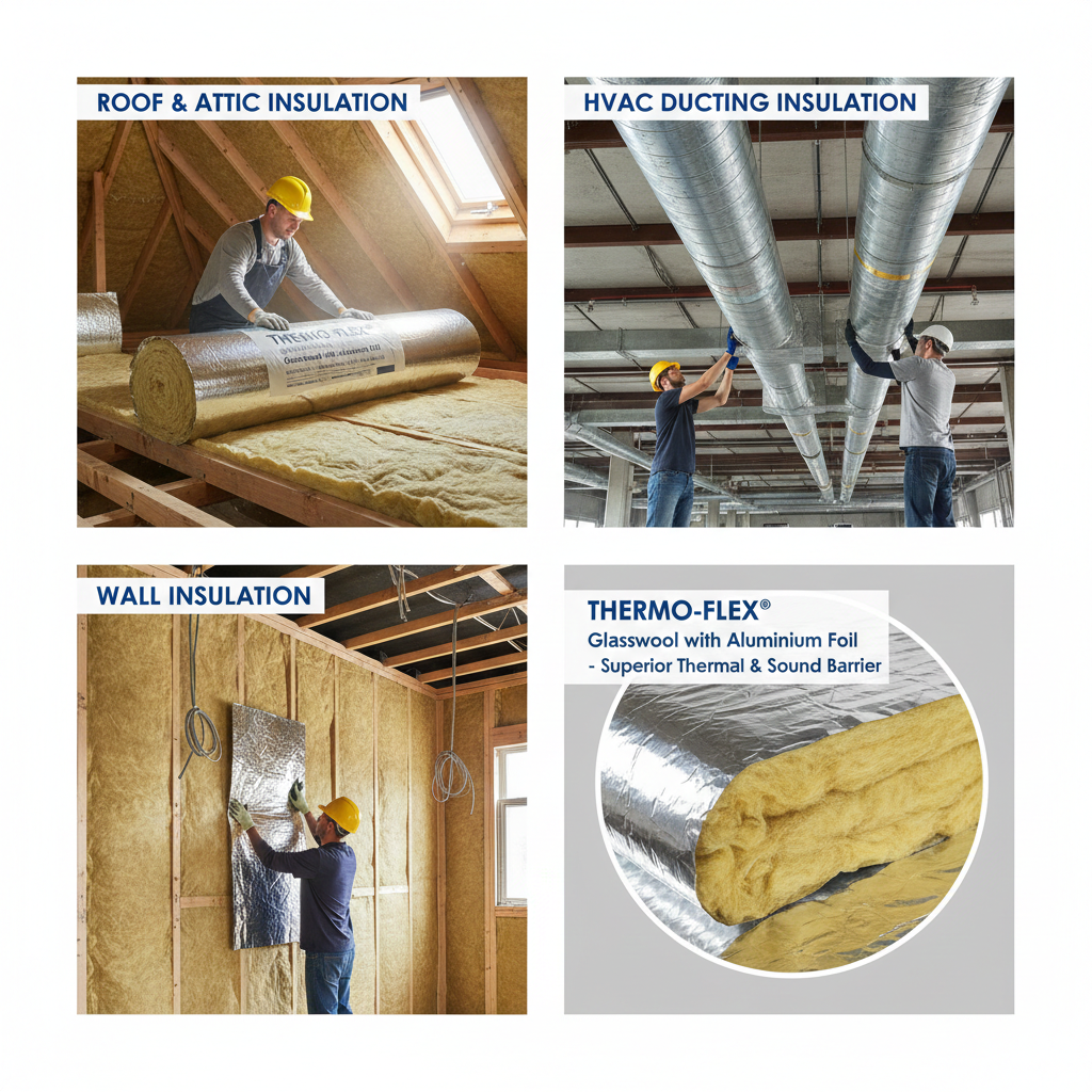 glasswool with aluminium foil industrial applications