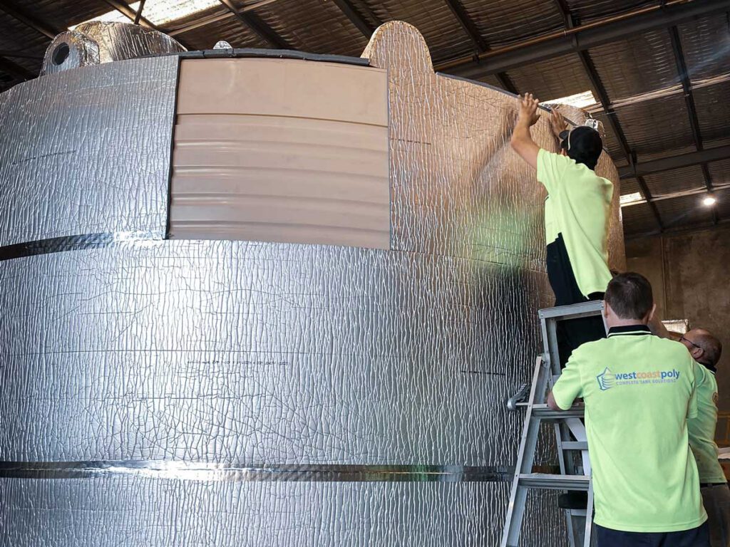 water tank insulation installation